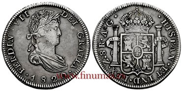 Cy15155.-FERNANDO VII - 8 Reales 1820 Zacatecas A.G.- MBC+