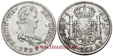 Cy15161.-FERNANDO VII - 8 Reales 1821 sobre 20. Guadalajara F.S.- EBC