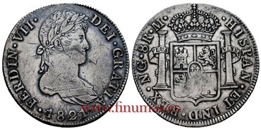 Cy15165.-FERNANDO VII - 8 Reales 1821 Guatemala M.- MBC+