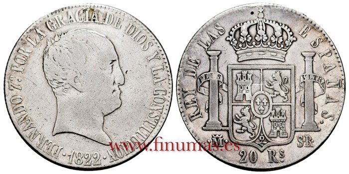 Cy15188.-FERNANDO VII - 8 Reales 1822 Madrid S.R.- MBC-