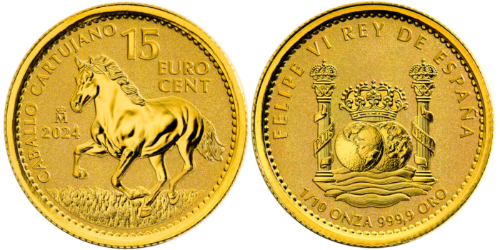 2024 - MONEDA DE ORO 1/10oz. CABALLO CARTUJANO.