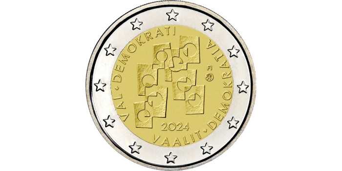 2 EUROS CONMEMORATIVOS FINLANDIA 2024 ELECCIONES Y DEMOCRACIA