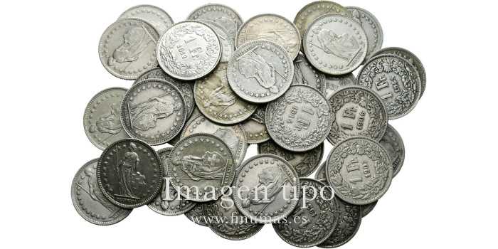 SWITZERLAND - K-024b - 1 FRANCO 1955/65. Lot of 22 pieces Silver. MBC/EBC