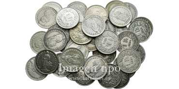 SWITZERLAND - K-024b - 1 FRANCO 1955/65. Lot of 22 pieces Silver. MBC/EBC