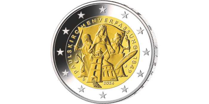 2 EURO MEMORIALS GERMANY 2024 "175th Anniversary of the Paulskirche Constitution"