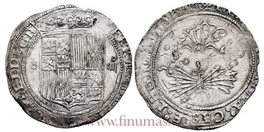 Cy02665.- REYES CATOLICOS 4 REALES N.D. SEVILLA. ESTRELLA 8 PUNTAS