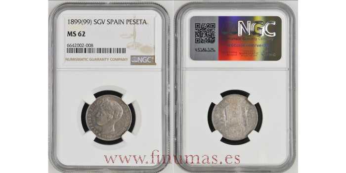 copy of Cy16676H.-ALFONSO XIII - 1 PESETA 1899 (18*99*) SGV. SC - B.O