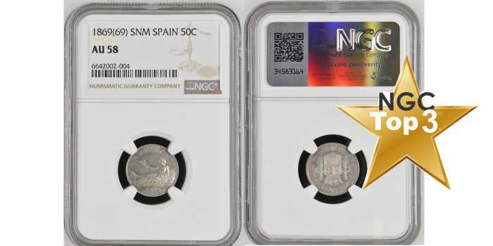Cy16506.- PROVISIONAL GOVERNMENT - 50 Ctm 1869 (6-9) MADRID SNM.  SC