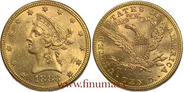USA - K-102 - 10 DOLLAR - LIBERTY HEAD. 1883 GOLD