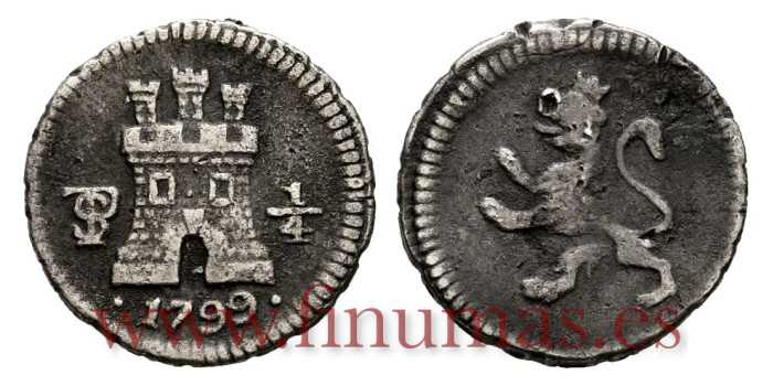 Cy12350.- CARLOS IV - 1/4 Real 1799 POTOSI.  MBC-