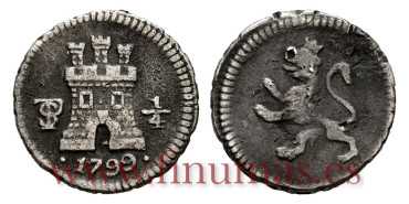 Cy12350.- CARLOS IV - 1/4 Real 1799 POTOSI.  MBC-
