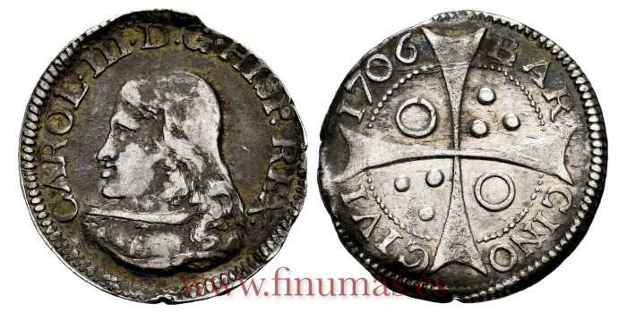 Cy07441.- CARLOS III PRETENDIENTE - 1 Croat 1706 Barcelona. EBC
