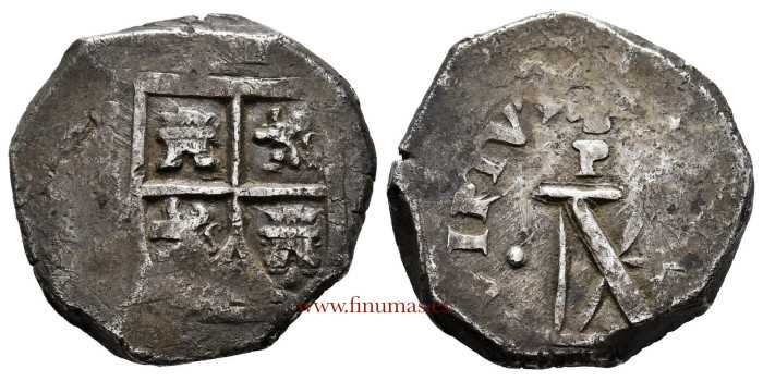 Cy07006.- CARLOS II  4 REALES SEVILLA. TIPO MARIA.  MBC- VARIANTE