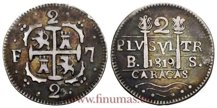 Cy14688.- FERNANDO VII -1 Real 1819 Caracas BS. MBC