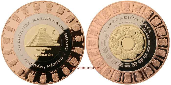 MEXICO MEDALLA TRIMETALICA CULTURA MAYA - KUKULKAN
