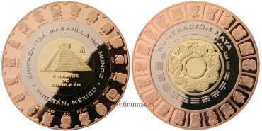 MEXICO TRIMETALLIC MEDAL - MAYAN CULTURE - KUKULKAN