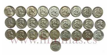 UNITED STATES - K-199L1 - 28 x 1/2 DOLLAR FRANKLIN DIFFERENT - MBC