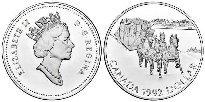 CANADA - K-210 - 1 DÓLAR 1992 - Proof