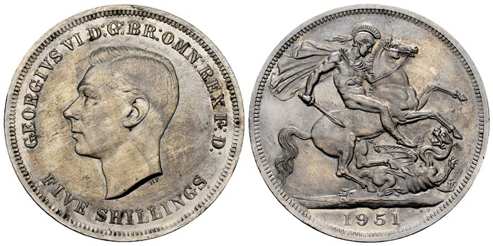 GRAN BRETAÑA - K-0880 - 1 CROWN 1951 - EBC  