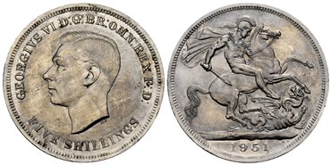 GRAN BRETAÑA - K-0880 - 1 CROWN 1951 - EBC  