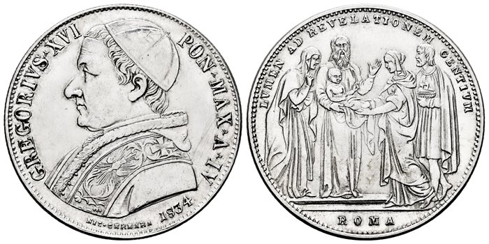 ESTADOS PAPALES - K-1315 - Escudo 1834 - EBC-