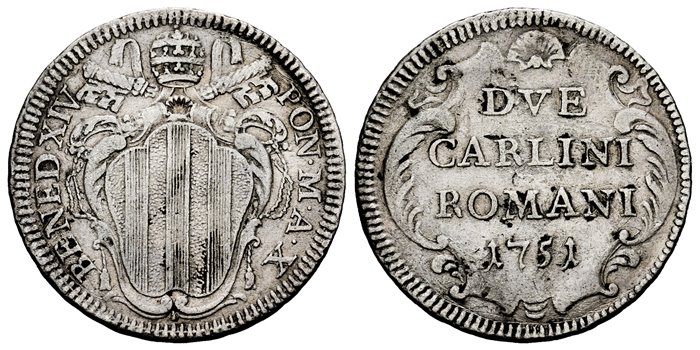 ESTADOS PAPALES - K-1164 - 2 Carline1751 - MBC+