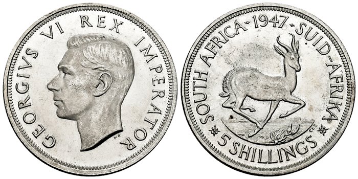 SURAFRICA - K-031 - 5 SHILLING 1947 - SC