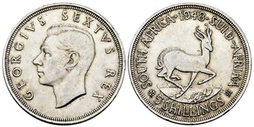 SURAFRICA - K-040 - 5 SHILLING 1948 - EBC+