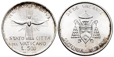 VATICANO - K-141 - 500 Liras 1978 Sede Vacante - SC