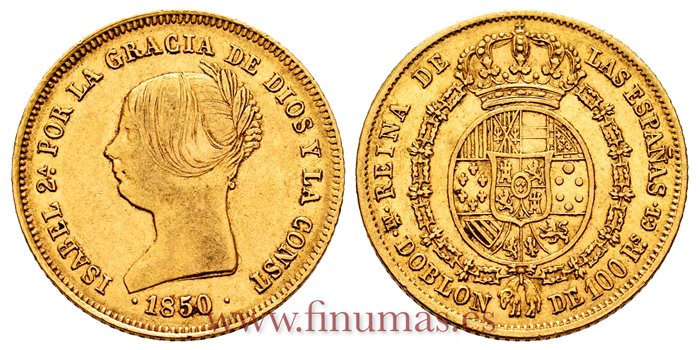 Cy16439.- ISABEL II DOBLON 100 REALES 1850 MADRID CL  MBC+  ORO