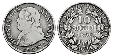 VATICAN - K-1376 - 10 SOLDI 1876-R - MBC-