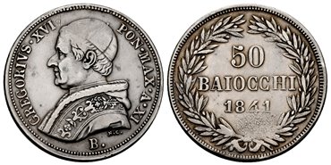 VATICAN - K-1323 - 50 Baiocchi 1841 - MBC