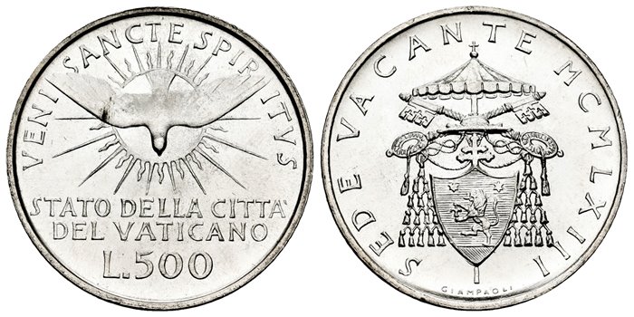 VATICANO - K-057 - 500 Liras 1963 SEDE VACANTE - SC