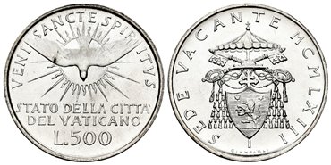 VATICANO - K-057 - 500 Liras 1963 SEDE VACANTE - SC