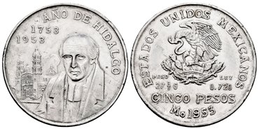 MEXICO - K468. - 5 Peso 1953.-EBC-