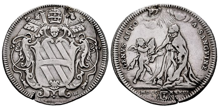 ESTADOS PAPALES - K-1020a - TESTON 1736 CLEMENTE XII ROMA. MBC