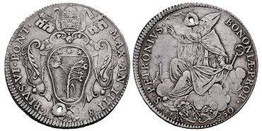 ESTADOS PAPALES - k1021a - 1/2 ESCUDO 1778. PIO VI ROMA. MBC