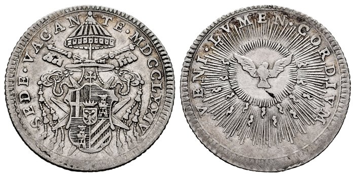 ESTADOS PAPALES - K-1023 -  Doppio 1774. SEDE VACANTE- EBC-