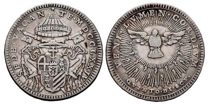ESTADOS PAPALES - K-1023-1 -  Doppio 1774. SEDE VACANTRE - MBC