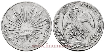 MEXICO - K377.8 - 8 REALES 1880 Guanajuato S.B.-MBC+