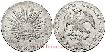 MEXICO - K377.8 - 8 REALES 1887 Guanajuato R.R.-EBC+