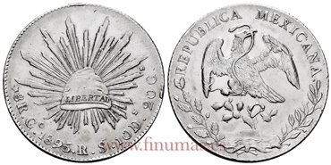 MEXICO - K377.8 - 8 REALES 1895 Guanajuato R.S.-EBC