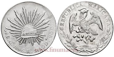 MEXICO - K377.8 - 8 REALES 1896 Guanajuato R.S.-EBC