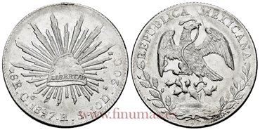 MEXICO - K377.8.2 - 8 REALES 1897 Guanajuato R.S.-EBC+