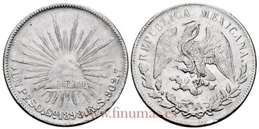 MEXICO - K409-1 - 1 Peso 1898 Guanajuato R.S.-EBC-