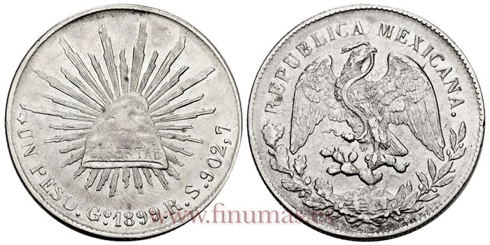 MEXICO - K409-1 - 1 Peso 1899 Guanajuato R.S.-EBC