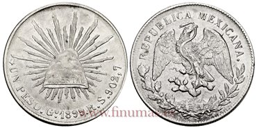 MEXICO - K409-1 - 1 Peso 1899 Guanajuato R.S.-EBC