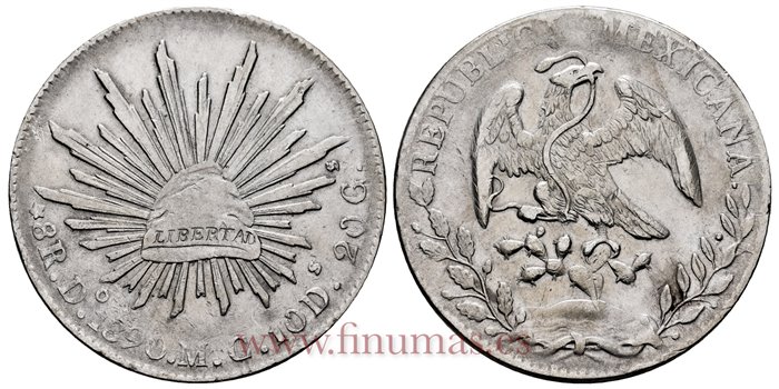 MEXICO - K377.4 - 8 REALES 1890 Durango M.G.-MBC