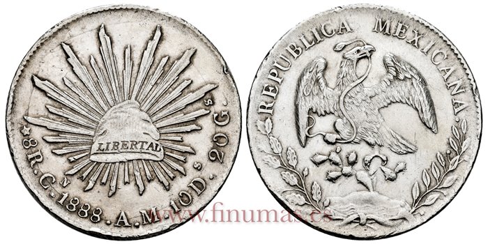 MEXICO - K377-3 - 8 REALES 1888 Culiacan A.M.-MBC+