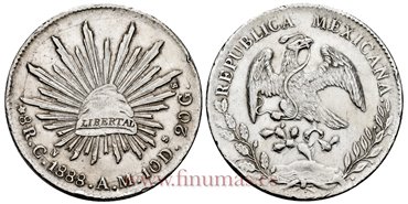 MEXICO - K377-3 - 8 REALES 1888 Culiacan A.M.-MBC+